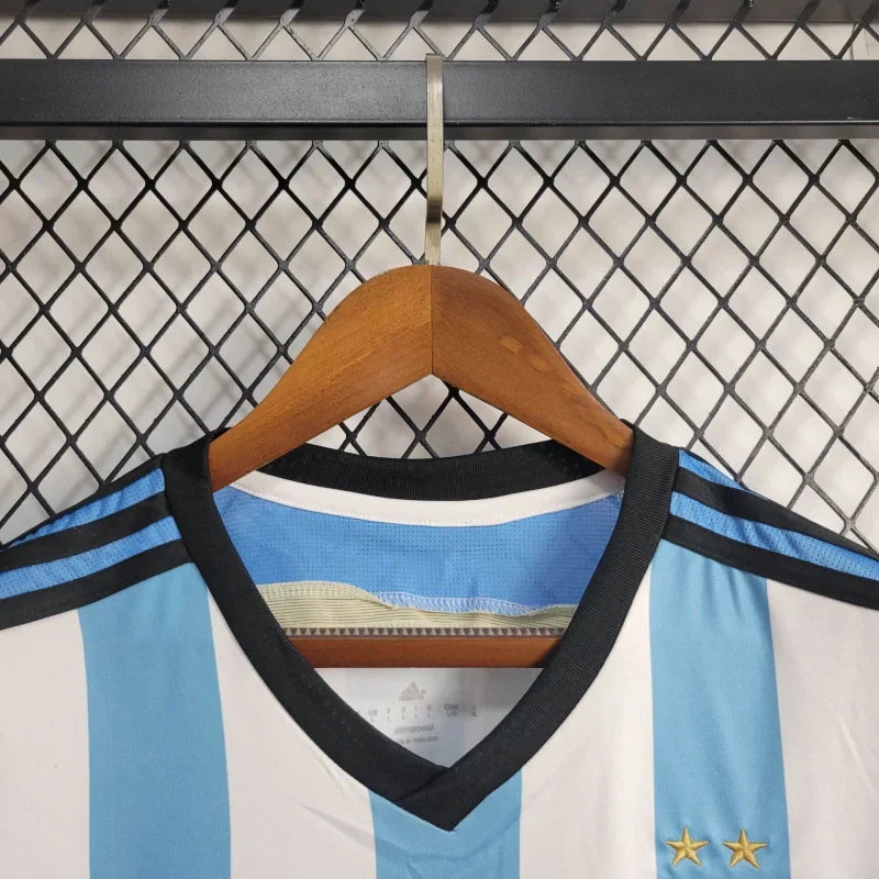 Camiseta Argentina Local Retro 2014 Versión Fan
