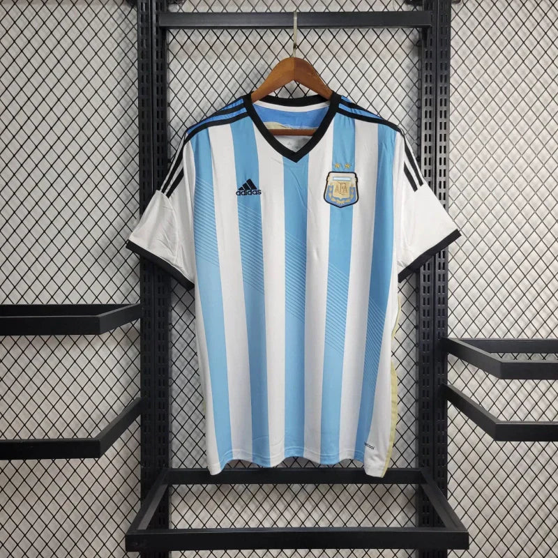Camiseta Argentina Local Retro 2014 Versión Fan